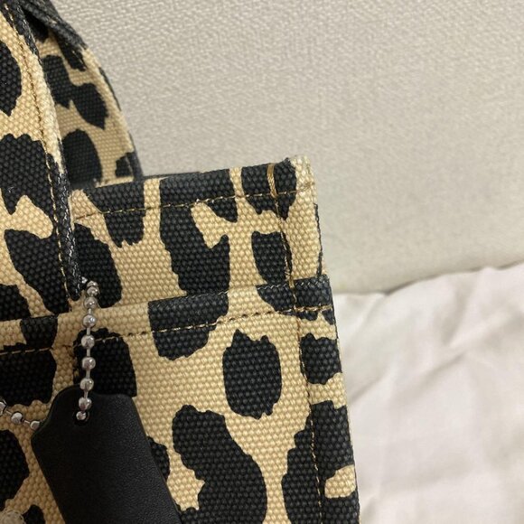 Black ItemCoach Leopard Varsity Cargo Tote - Picture 6 of 6